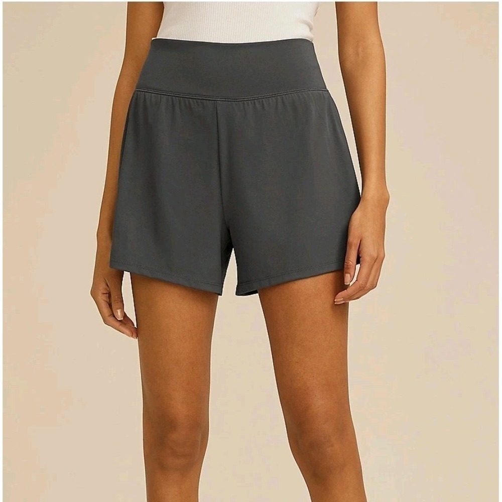 Maurices Womens Athletic Shorts Large Olive Green Athleisure Pocket Lined